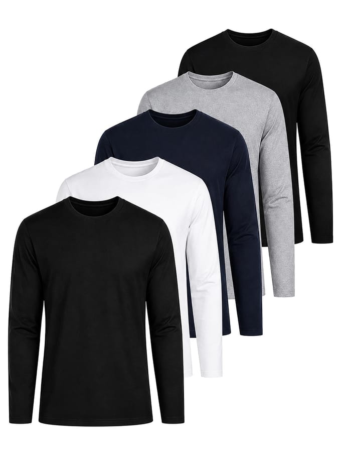 Kruze | T-shirts met lange mouwen voor heren – 5-pack