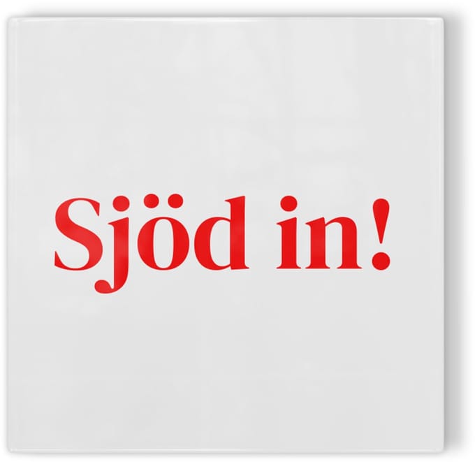 Tegeltje Maastricht Sjöd in! - wit rood - tegeltje stad - tegeltje met tekst