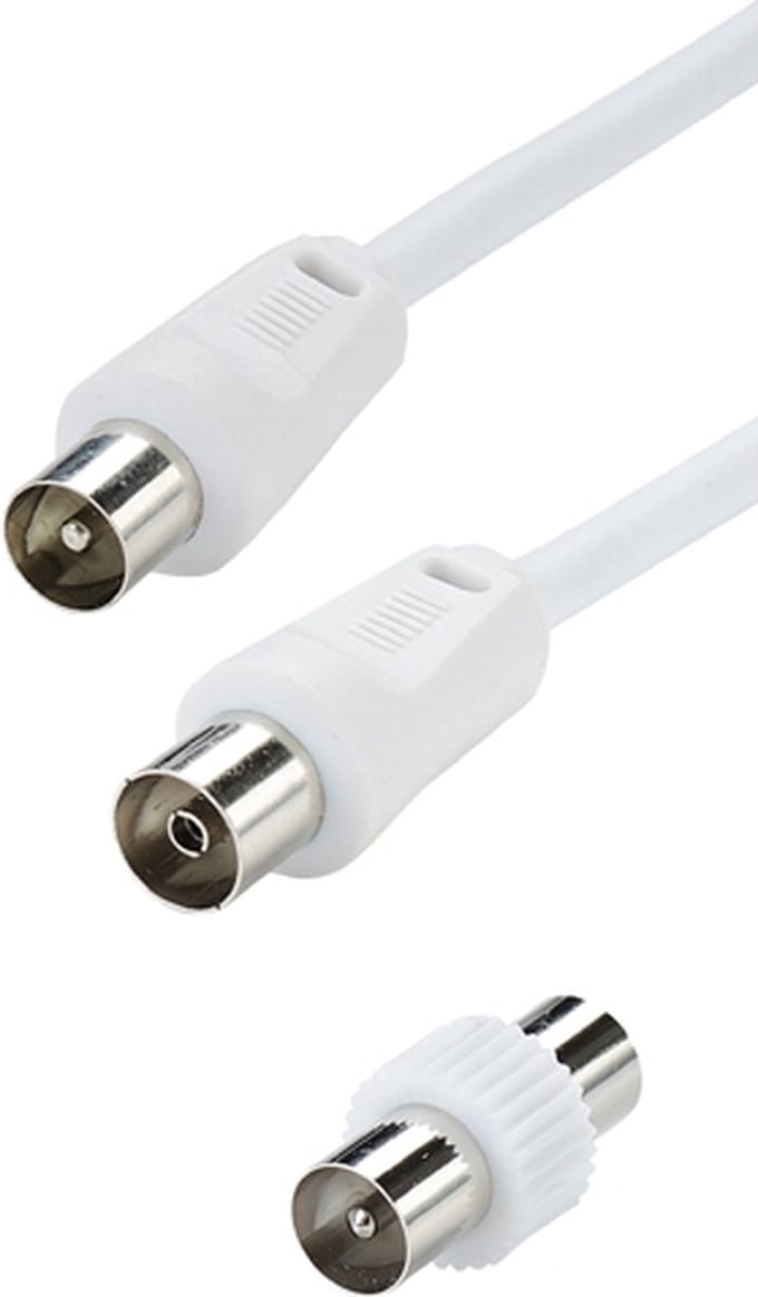 Erard 724510 coax-kabel 3C-2V 2 m TV 9.52mm 3C2V Wit