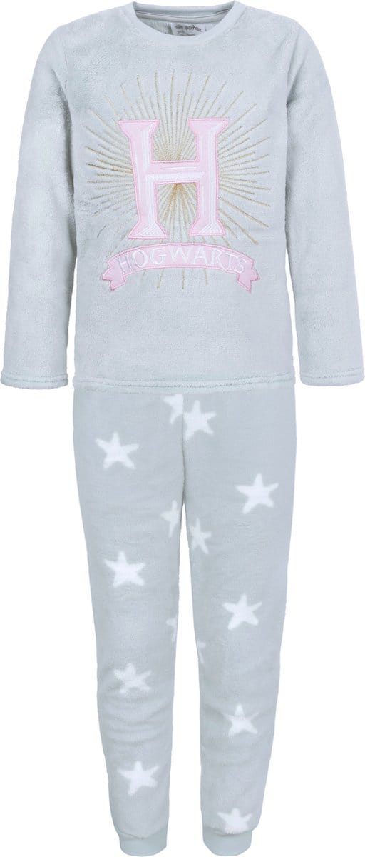 Warme, mintgroene pyjama, broek met sterren, Hogwarts Harry Potter-sweatshirt