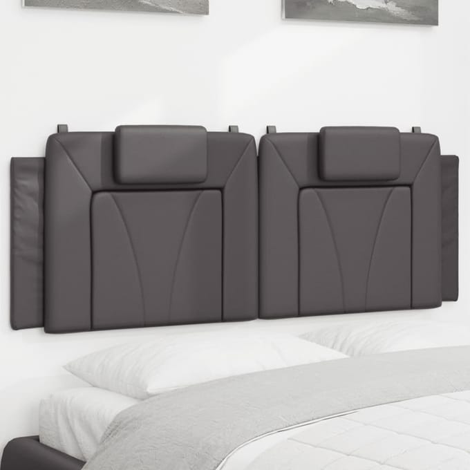 vidaXL - Hoofdbordkussen - "Viana" - 120 - cm - kunstleer - grijs
