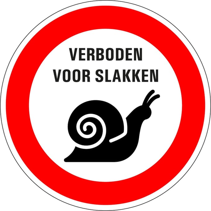 Verboden voor slakken sticker 300 mm