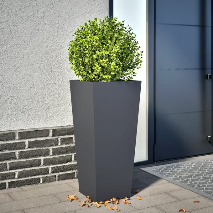 vidaXL - Plantenbak - 35x35x75 - cm - staal - antracietkleurig