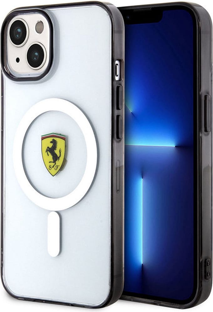 Ferrari Translucent Back Case (MagSafe Compatible) - Geschikt voor Apple iPhone 14 (6.1") - Transparant