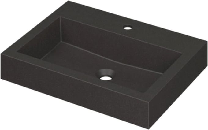 INK® Momento wastafel quartz met 1 kraangat 60 x 9 x 45 cm, quartz zwart