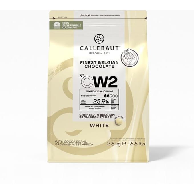 Callebaut Finest Belgian chocolate Witte chocolade callets - Pak 2,5 kilo