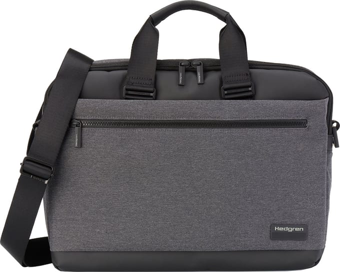 Hedgren Schoudertas Handtas met laptopvak Byte 2 Compartement Briefcase 15,6'' RFID Stylish Grey Grijs