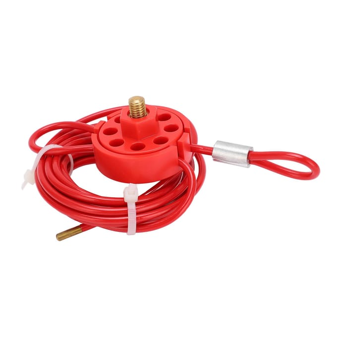 Verstelbare Kabel Lockout 2 meter Afsluitbare Handgreep RVS Lockout Tagout Kabel Slot red