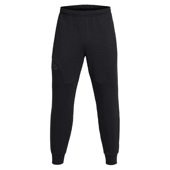Under Armour Heren Unstoppable joggingbroek met structuur en slank model (Zwart)