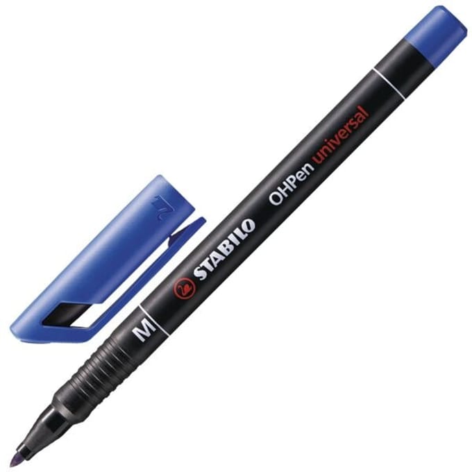 Viltstift STABILO OHpen 843/41 permanent rond medium blauw