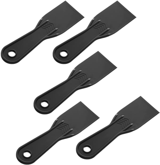 Dailygoods- Plamuurmes 5 Stuks - Flexibel Plastic - Schraper voor Gipsplaten - Muur Schraper - Verfschraper - 18 x 5 cm