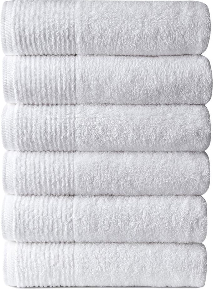 Hotel Handdoeken Wellness Wit 450g. p/m2 50x100cm - set van 6 stuks
