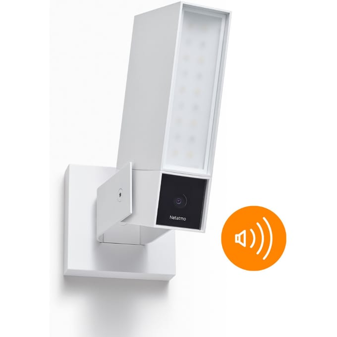 Netatmo Slimme Bewakingscamera - Bewakingscamera met Sirene - Camerabewaking - met Bewegingsdetectie, Nachtzicht en Ingebouwde Sirene - Wit - 1 Stuk