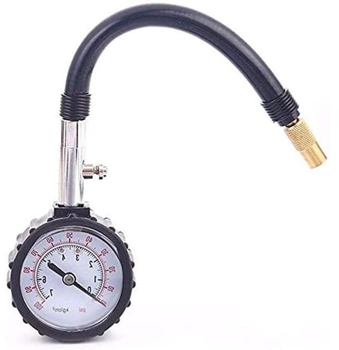 Bandenspanningsmeter - Bandendrukmeter - Veilig Rijden - Robuuste Constructie - 100 PSI - Zwart