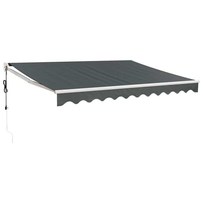 vidaXL - Uitschuifbare - luifel - Antraciet - met - Witte - Frame - 3 - x - 2,5 - m