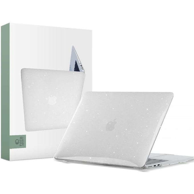 Tech-Protect SmartShell Case for MacBook Air 13" M2 / M3 / 2022-2024 - Clear Glitter