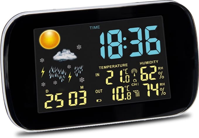 Draadloos Weerstation met Hygrometer - Binnen en Buiten Temperatuur & Vochtigheid