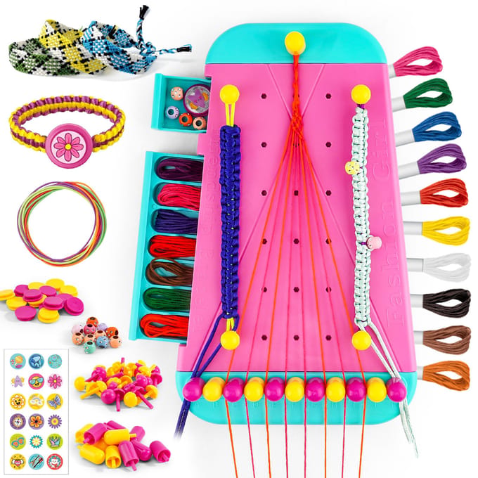 Kit de Bracelet Coloré à Tricoter à la Main Arc-en-ciel DIY blue
