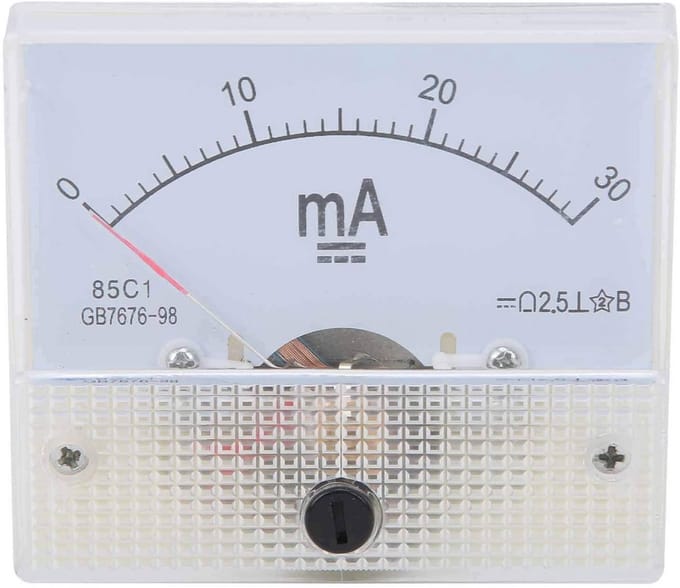 Analoge DC Amperemeter 0-30 mA Pointer voor Stroommeting
