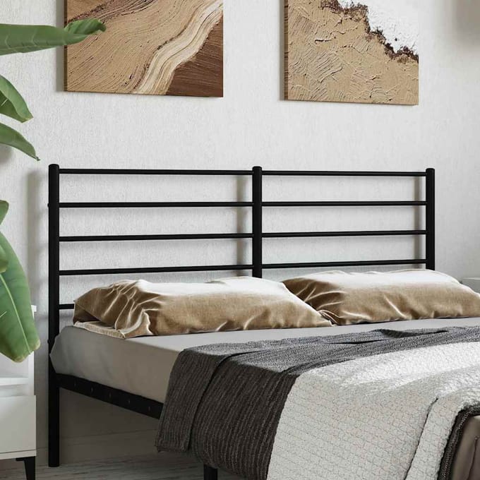 vidaXL - Vervangend - hoofdbord - metaal - zwart - 120 - cm