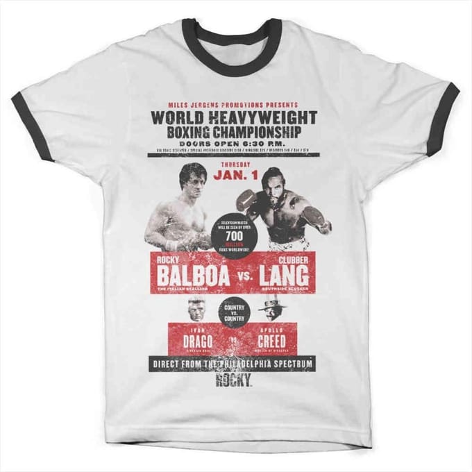 Rocky Heren Tshirt -M- World Heavyweight Poster Wit