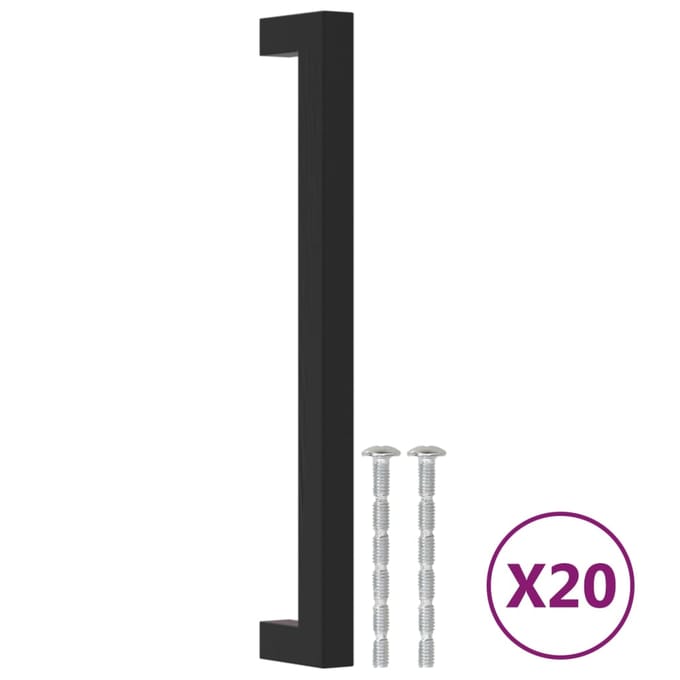 vidaXL - Handvatten - 20 - st - 192 - mm - roestvrij - staal - zwart