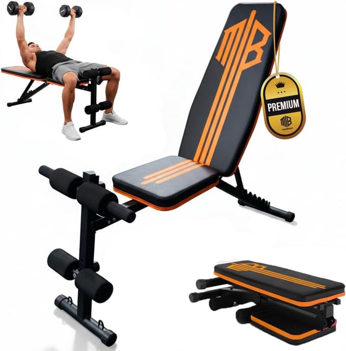 Inklapbare Verstelbare Halterbank voor Thuis en Fitness, Max. Belasting 250 kg