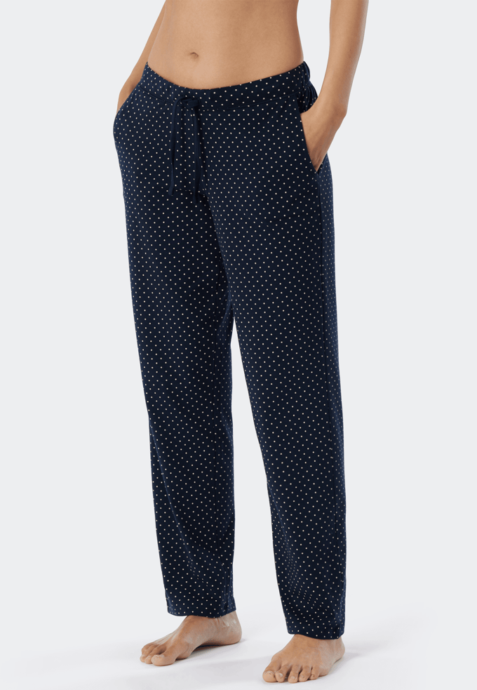 Schiesser Lange Broek Mix + Relax Dames Pyjamabroek - donkerblauw
