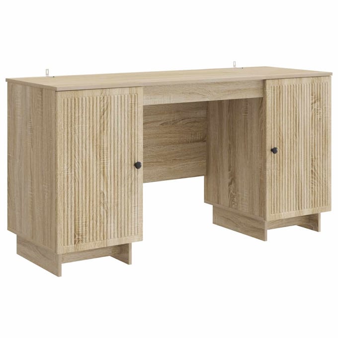 vidaXL - Bureau - Sonoma - Eiken - Bewerkt - hout - 142,5 - x - 50 - x - 75 - cm