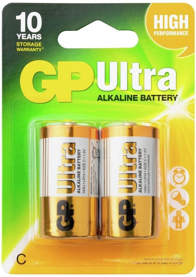 GP C Ultra Plus Alkaline Batterijen LR14 - 20 stuks, 1.5V