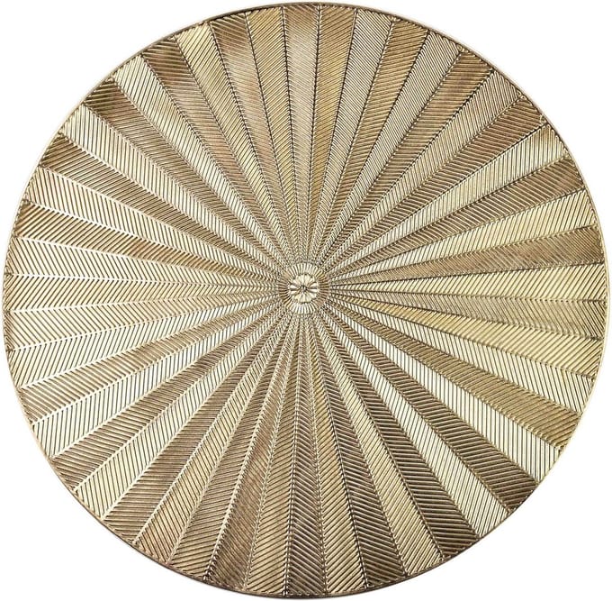 Allesken - Set van 4 placemats/tafelmatten/onderleggers - rond 38cm - goud