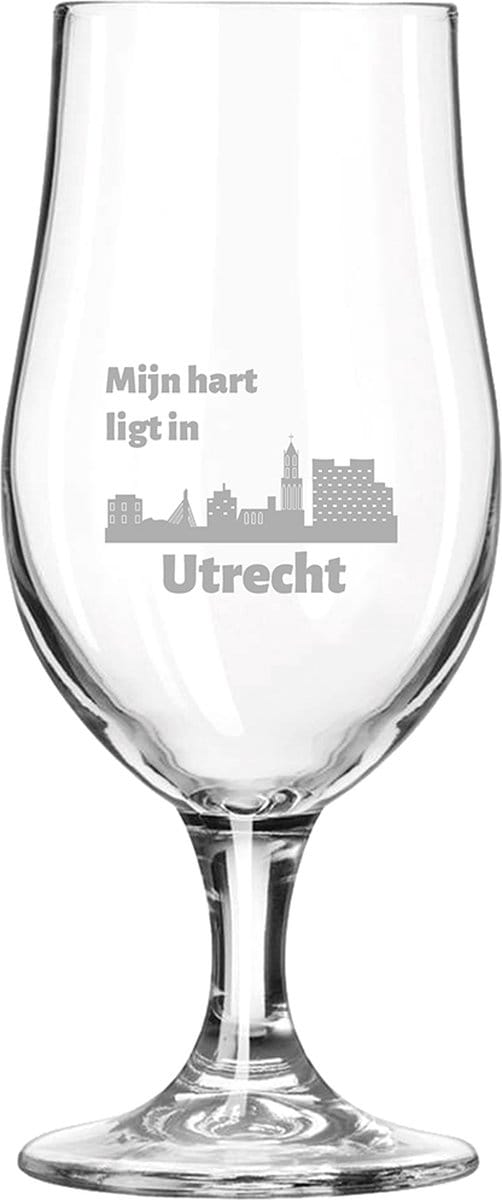 Gegraveerde bierglas op voet 49cl Utrecht