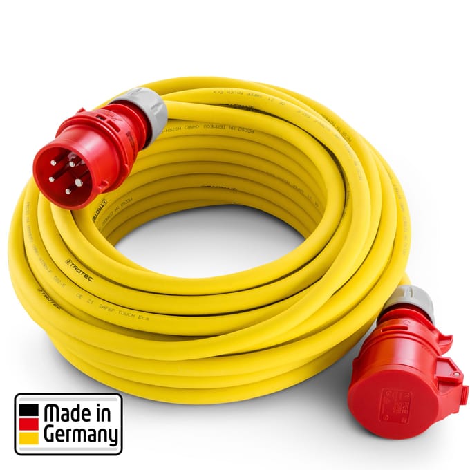 Professionele verlengkabel 20 m / 400 V / 6 mm² - Made in Germany
