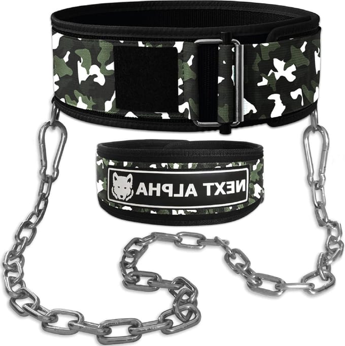 Next Alpha Gewichthefriem Dip Riem Combinatie Kopen - Custom Powerlifting Belt voor Man Vrouw - Veiligheidsluiting Quick Release Gesp - Met Ketting dip belt