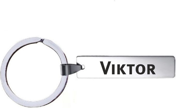 Sleutelhanger Met Naam - Viktor - RVS