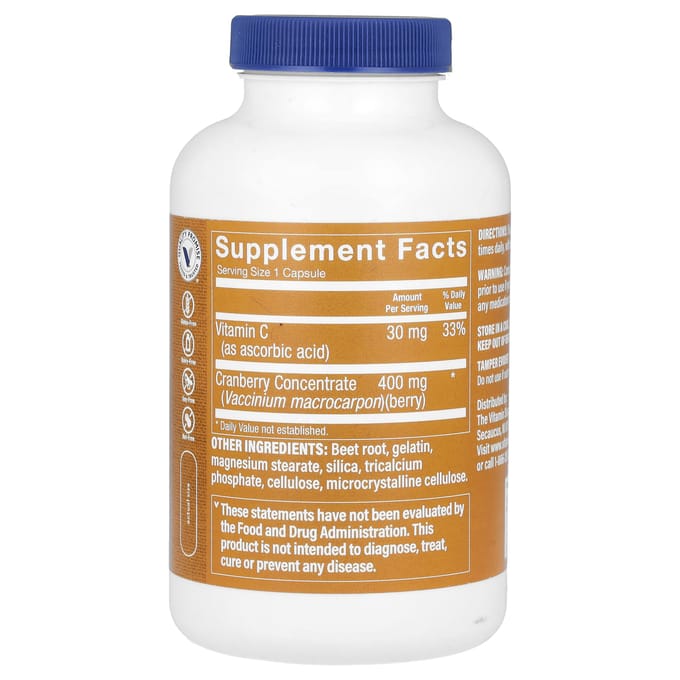 The Vitamin Shoppe, Cranberry Plus, 400 mg, 180 gélules