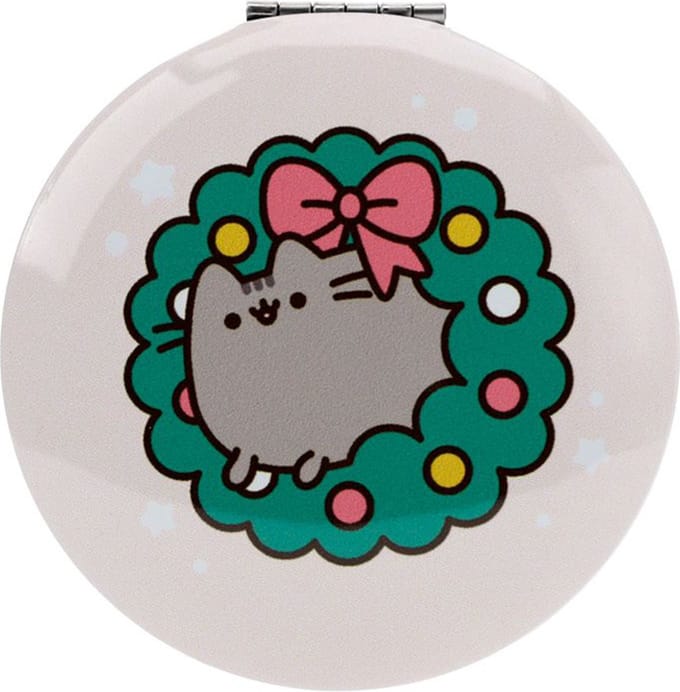 Make Up Spiegeltje Compact - Pusheen Kerst - Roze&Groen - met Klepje - 7x6,5x1cm
