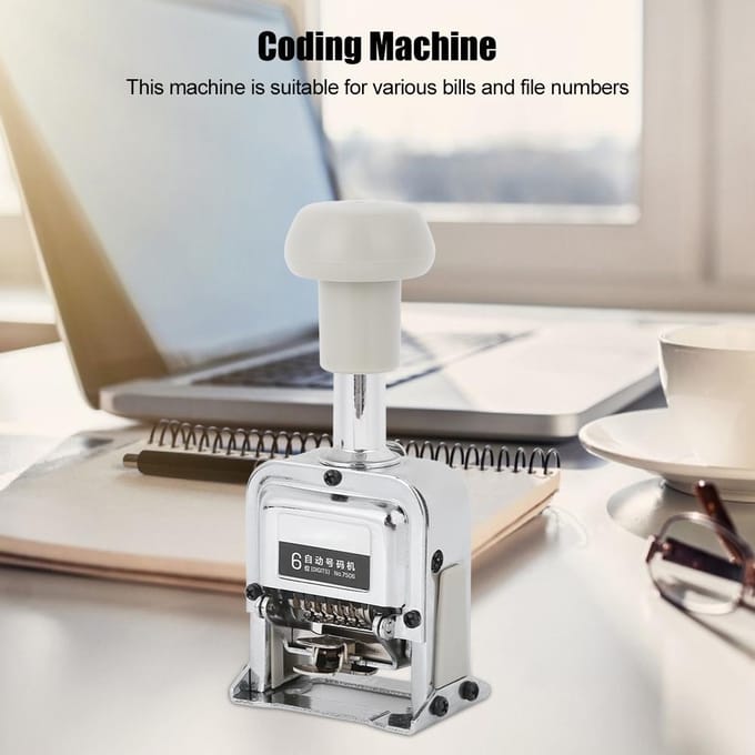 Automatische Nummeringsmachine 7506 6-Cijferige Nummercodering Pagina Digitale Stempelmachine white
