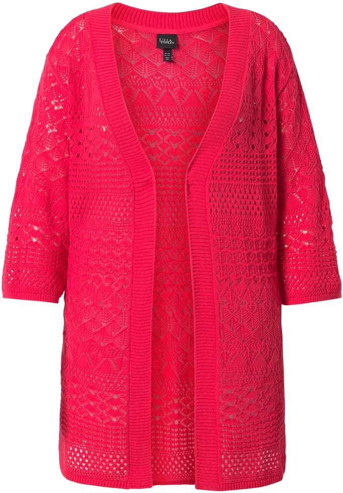 Ulla Popken - Dames - Gebreid vest - Roze - Maat 46+