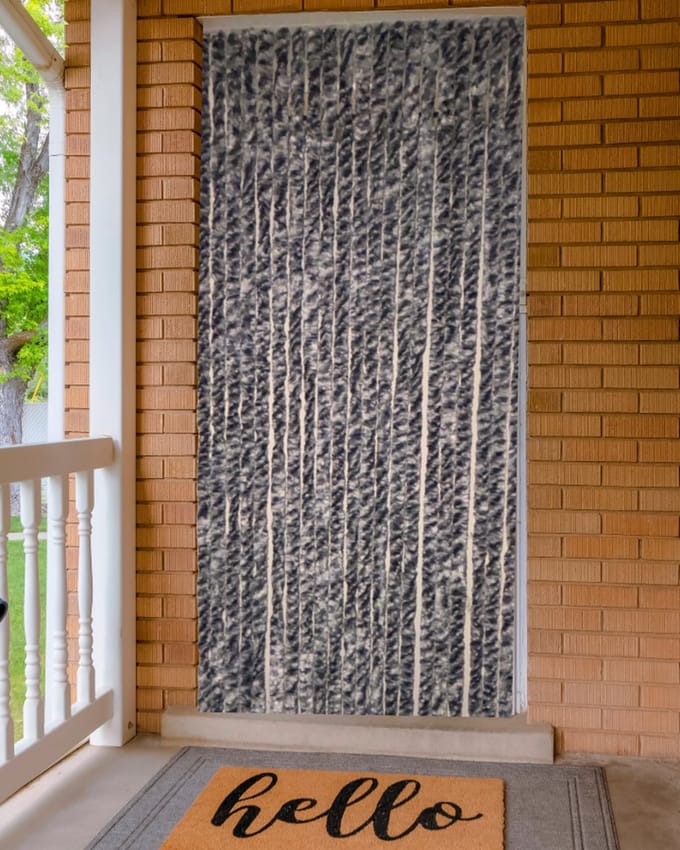 Vliegengordijn Kattenstaarten Grijs-Blauw-Wit gemeleerd - 90cm x 220cm