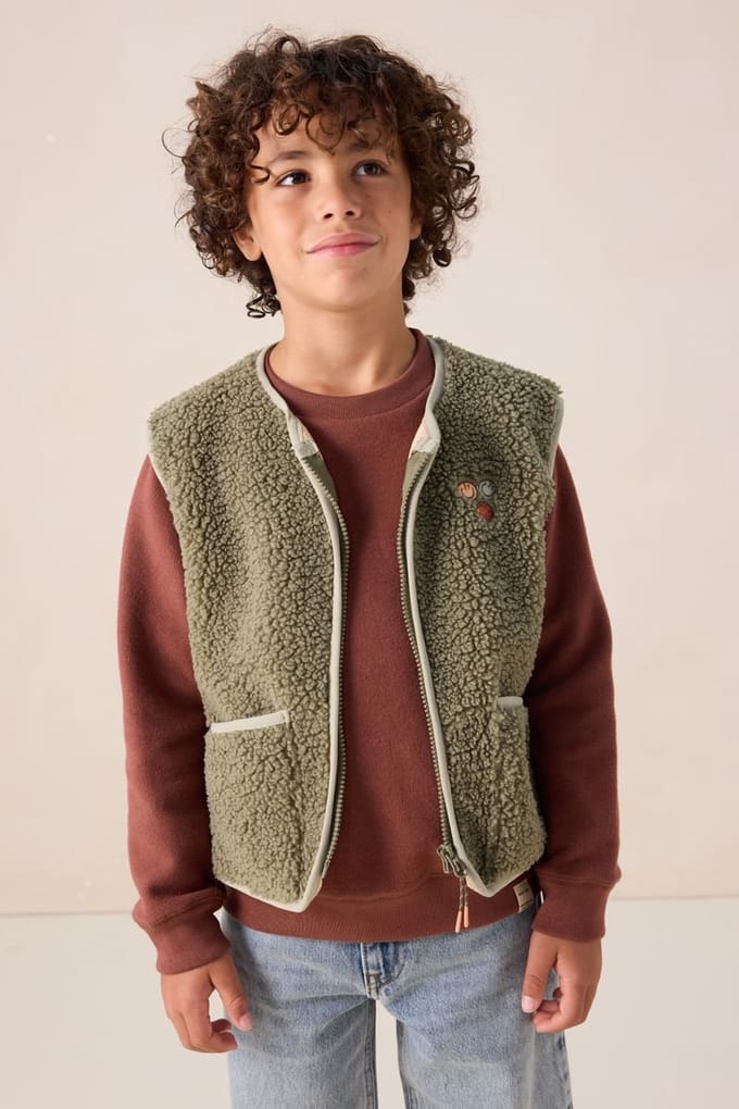 Sissy-Boy - Donkergroen teddy gilet