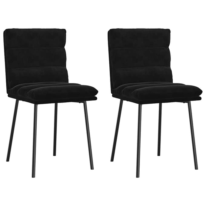 vidaXL Eetkamerstoelen 2 st fluweel zwart