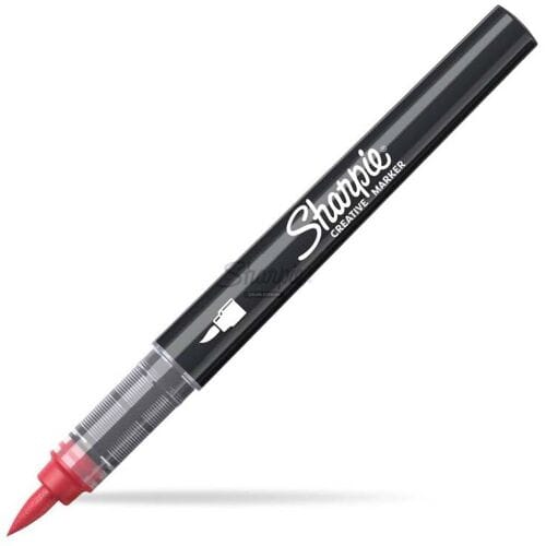 Sharpie Creative Marker Acrylverfmarkers | Brushtip | Verfmarkers op waterbasis | Inkt loopt niet door en geschikt voor de meeste oppervlakken | Rood | 6 stuks