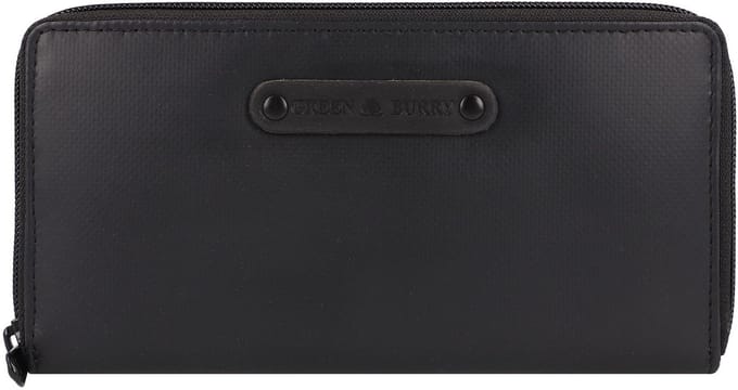 Greenburry Upcycled Tarpaulin Portemonnee 19 cm - Dames - Horizontaal - black