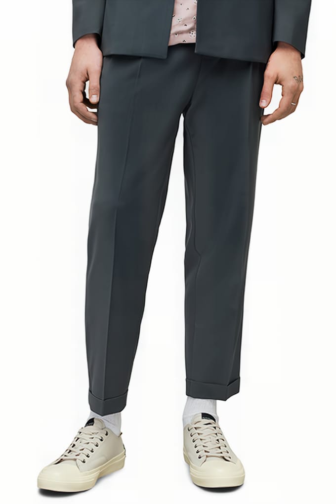 AllSaints Berto Trouser Smoke Blue Maat: W30 | Kostuumbroeken Outlet | Heren | Grijs