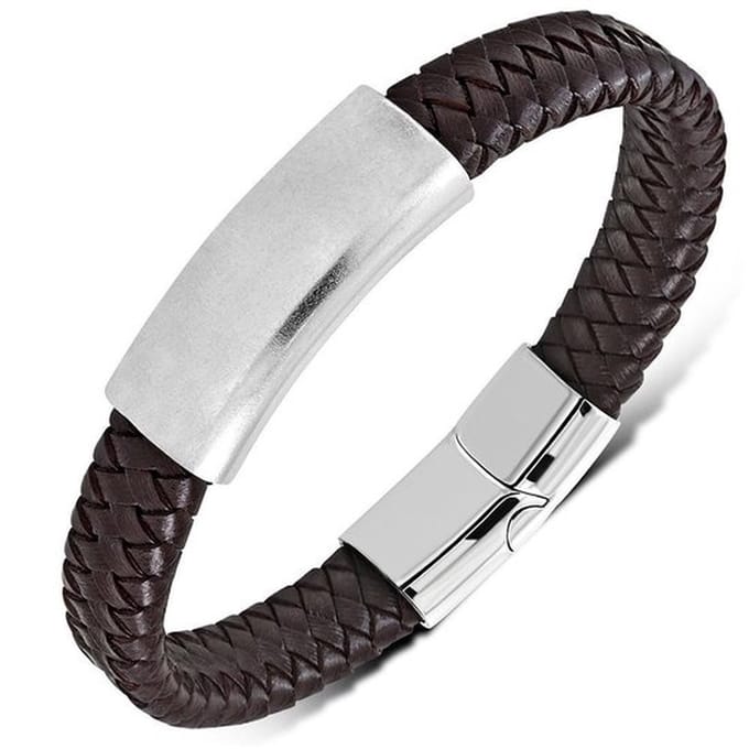 Montebello Armband Kelt Brown - 316L Staal - Leer - 12mm - 22cm