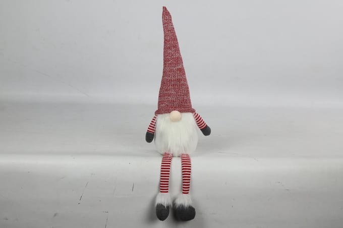 Countryfield randzitter kabouter Eliam L - rood Kerst