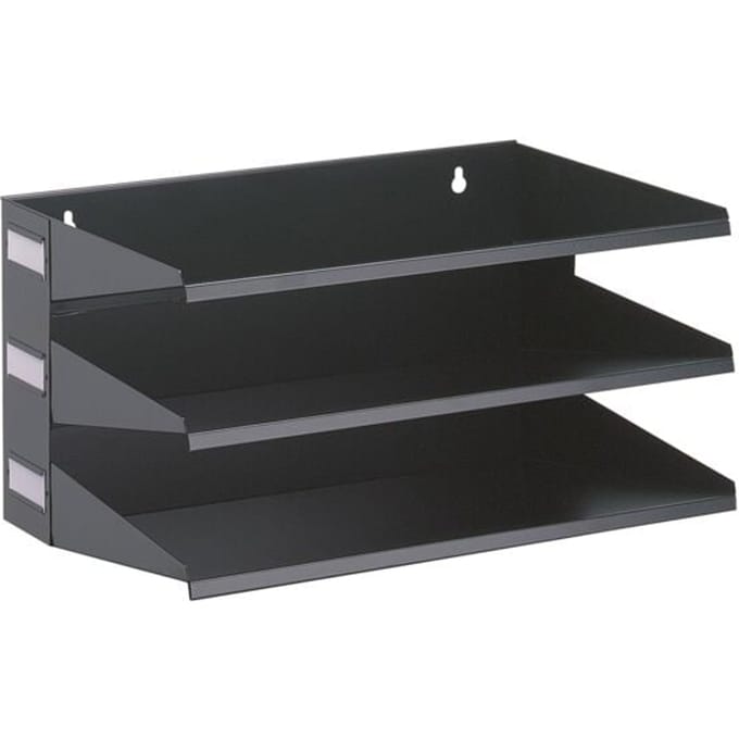 DURABLE sorteerrek, staal, 3 vakken, zwart
