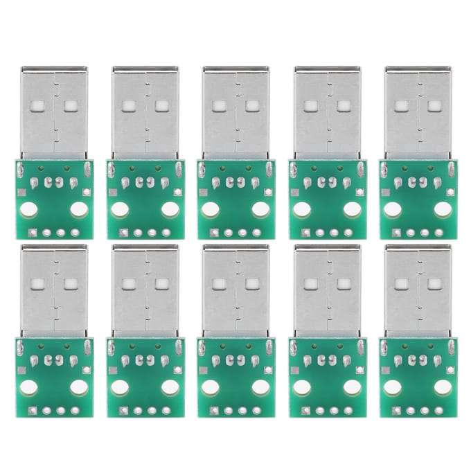 Adaptateur USB type A mâle vers carte DIP 4 broches, pas de 2,54 mm, 10 pièces