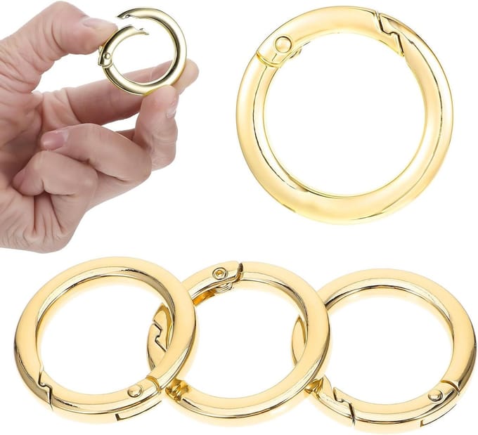 Karabijn Haken - Sleutelhangers Clips - Spullen Bevestigen - Met Borging - 4 stuks - Goud